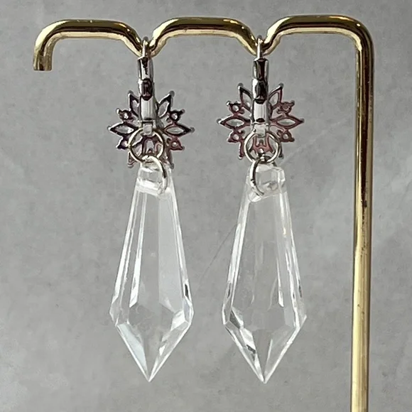 Nosferatu Ellen’s Pendulum Earrings Handmade Replicas Flower Hoops + Crystals - Picture 9 of 14